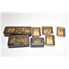 Image 1 : Three antique Chinese lacquered boxes, all hand painted and one divided for gaming counters plus sma