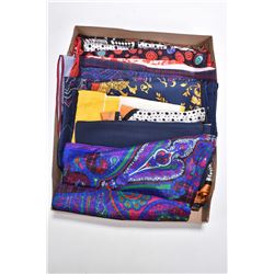 Selection of vintage silk, chiffon and designer scarves