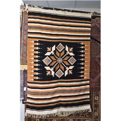 Hand woven aboriginal wool wall hanging, 72" X 46"