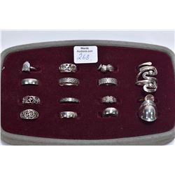 Large selection of sterling silver rings