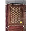 Image 1 : 100% handmade Iranian Balochi area carpet with overall geometric design, multiple border in shades o