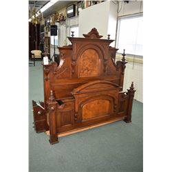 Antique American Victorian bedroom suite including 59" bed with headboard, footboard and rails with 