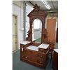 Image 2 : Antique American Victorian bedroom suite including 59" bed with headboard, footboard and rails with 