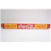 Image 1 : Vintage porcelain "Enjoy Coca-Cola Here" door push, stamped on back Made in Canada CM60-006