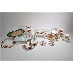 Selection of Royal Albert Old Country Roses china dinner ware including six cereal bowls, two mugs, 