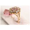 Image 2 : New old stock 14kt yellow gold, topaz, amethyst and diamond gemstone ring. Set with twelve blue oval