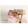 Image 3 : New old stock 14kt yellow gold, topaz, amethyst and diamond gemstone ring. Set with twelve blue oval