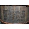 Image 3 : Antique oak and metal bound barrel with Oriental carved script and stamped Hong Kong etc. 24" in hei