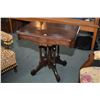 Image 1 : Antique Eastlake lamp table with carved skirt and center pedestal
