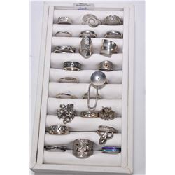 Large selection of sterling silver rings