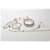 Image 1 : Tray lot of sterling silver jewellery including Tiffany style key set with rhinestone on a chain, tw