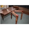 Image 2 : Early 19th century mahogany "D" shaped dining fold over table standing on four turned supports with 