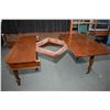 Image 4 : Early 19th century mahogany "D" shaped dining fold over table standing on four turned supports with 