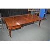 Image 6 : Early 19th century mahogany "D" shaped dining fold over table standing on four turned supports with 