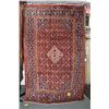 Image 1 : 100% handmade Iranian Mahal area carpet with center medallion and tones of red, cream, blues, purple