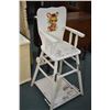 Image 1 : Convertible highchair/ play table with cute bunny litho, note missing eating tray FOR DOLL AND TEDDY