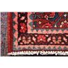 Image 2 : 100% handmade Iranian Hamaden throw carpet with geometric design, background of deep red, highlights