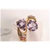 Image 1 : New old stock 14kt yellow gold, amethyst, tourmaline, tourmaline, citrine and diamond gemstone ring.