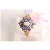 Image 1 : New old stock 10kt yellow gold, tanzanite and opal ring