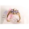 Image 2 : New old stock 10kt yellow gold, tanzanite and opal ring