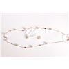 Image 1 : Lady's 14kt yellow gold, genuine pearl and gemstone necklace 18" in length and a pair of matching 14