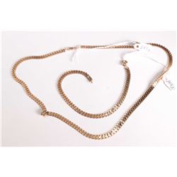 Lady's 10kt yellow gold articulated necklace 20" and matching bracelet 8" in length
