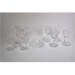 Selection of quality crystal six signed Royal Doulton wine glasses, one Royal Doulton larger wine gl