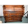 Image 2 : Antique walnut and burl Eastlake cylinder desk with pull out writing surface, fitted interior and th