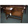 Image 1 : Vintage oak Tudor style telephone bench/ table