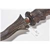 Image 3 : Brass Texas longhorn skull 27" in width, and an Indonesian knife with heavily carved wooden handle a