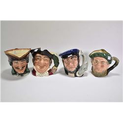 Four Royal Doulton character jugs including Mine Host. D6468, Dick Turpin, Auld Mac and Capt Ahab D6