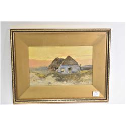 Antique gilt framed watercolour painting titled on verso " Evening" signed by artist J. Garjeanne, 6