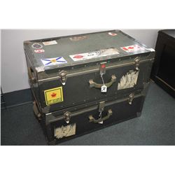 Two fibreglass and metal steamer trunks
