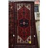 Image 1 : 100% handmade Iranian Zanjan area carpet with center medallion, red background and highlights in blu