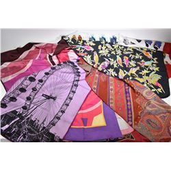 Ten silk, chiffon and designer scarves including Echo, Anne Klein, Nicole Miller, Bliss Blass etc.