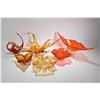 Image 1 : Six pieces of mid century art glass including large amber center bowl 24 1/2" in width and a orange