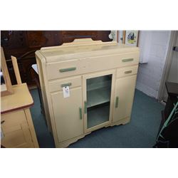 Deco era painted kitchen cabinet with single glazed door