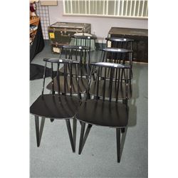 Set of six mid century FDB Mobler Folke Palsson Danish made dining chairs, model J77