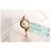 Image 1 : New old stock 10kt yellow gold, pearl and diamond ring