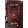 Image 1 : 100% handmade Iranian Kurdish area carpet with center medallion and highlights of red, black, grey, 