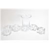 Image 1 : Selection of Orrefors crystal including a matched pair of candle holders, two small dishes and an 8"