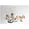 Image 1 : Pair of matching colourless oil lamps with brackets and reflectors