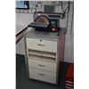Image 1 : Mastercraft belt and disc sander and a three drawer workshop cabinet on castors
