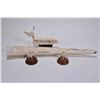 Image 1 : Tusk cribbage board with scrimshaw decoration plus three small ivory ornaments