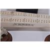 Image 3 : Tusk cribbage board with scrimshaw decoration plus three small ivory ornaments