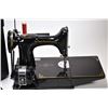 Image 3 : Vintage Singer Featherweight portable sewing machine with fitted carrying case, twelve bobbins, spar