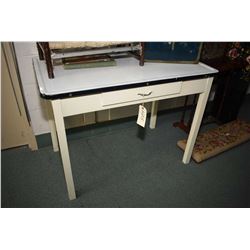 Single drawer enamelled top baker's table