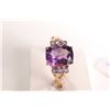 Image 3 : New old stock 10kt white gold, amethyst and diamond gemstone ring