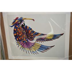 Two unframed limited edition prints including "Native Celebration" by Don Chase 84/999 and "Thunderb