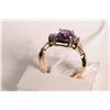 Image 2 : New old stock 10kt yellow gold, amethyst and tanzanite gemstone ring